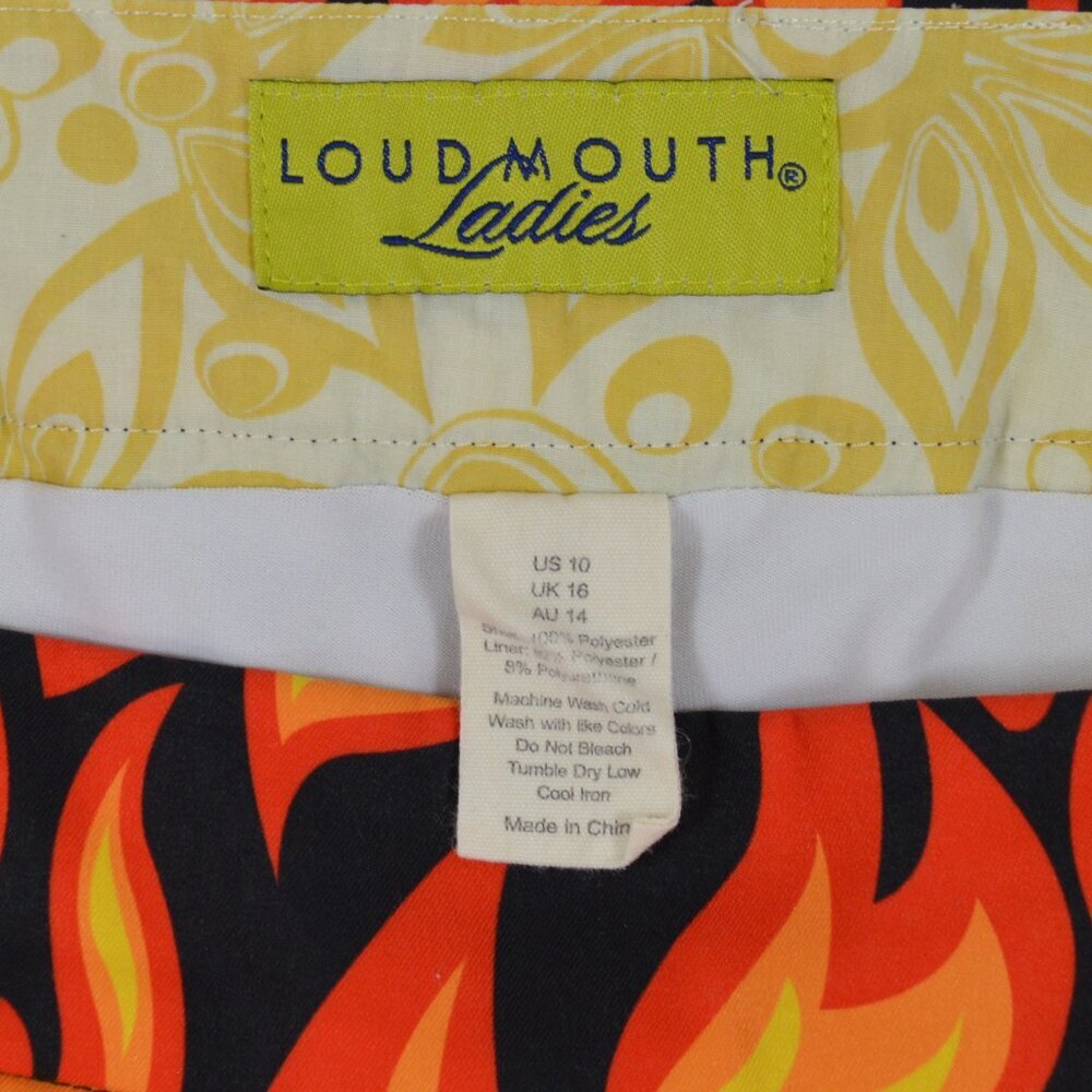 ๐ฅ Loudmouth Flame Golf Pickleball Tennis Skort Country Club Chaos Sz 10 - Picture 5 of 10